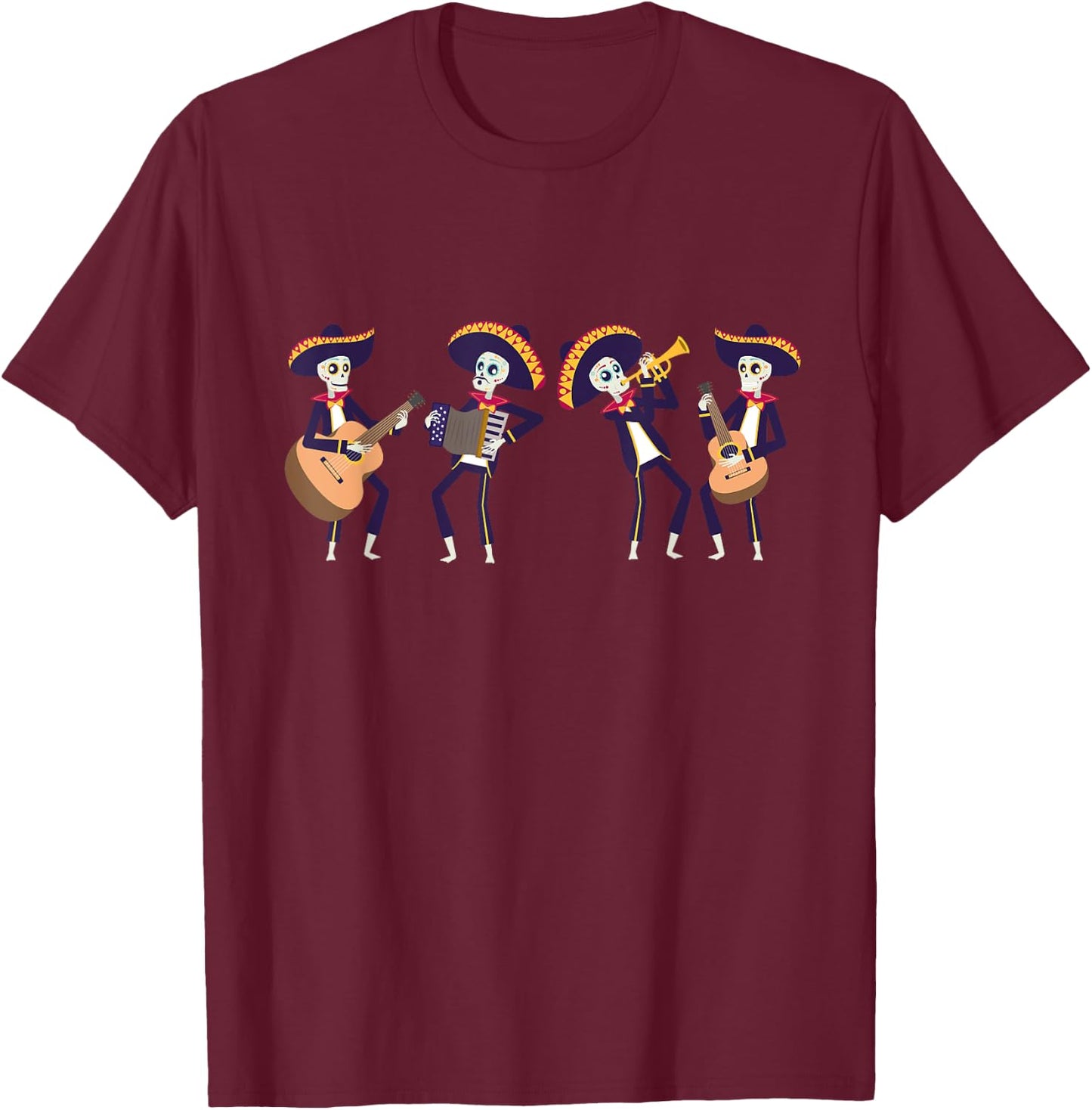Mariachi Band Halloween T-Shirt - T-Shirt | Maroon