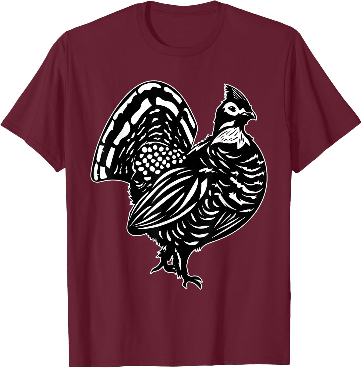 Ruffed Grouse Enthusiast Ornithologist Plump-Bird Lover T-Shirt - T-Shirt | Maroon