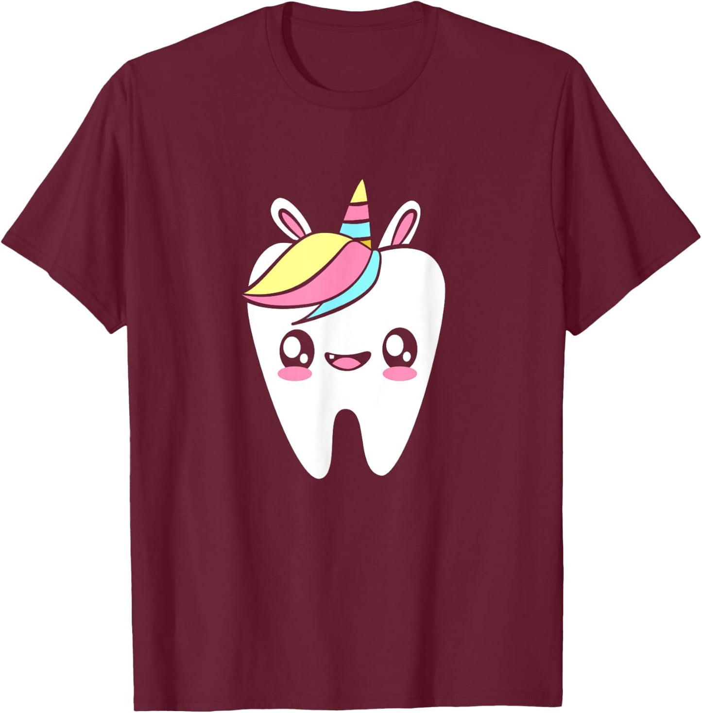 Tooth Fairy Squad Dental Rainbow Unicorn T-Shirt - T-Shirt | Maroon