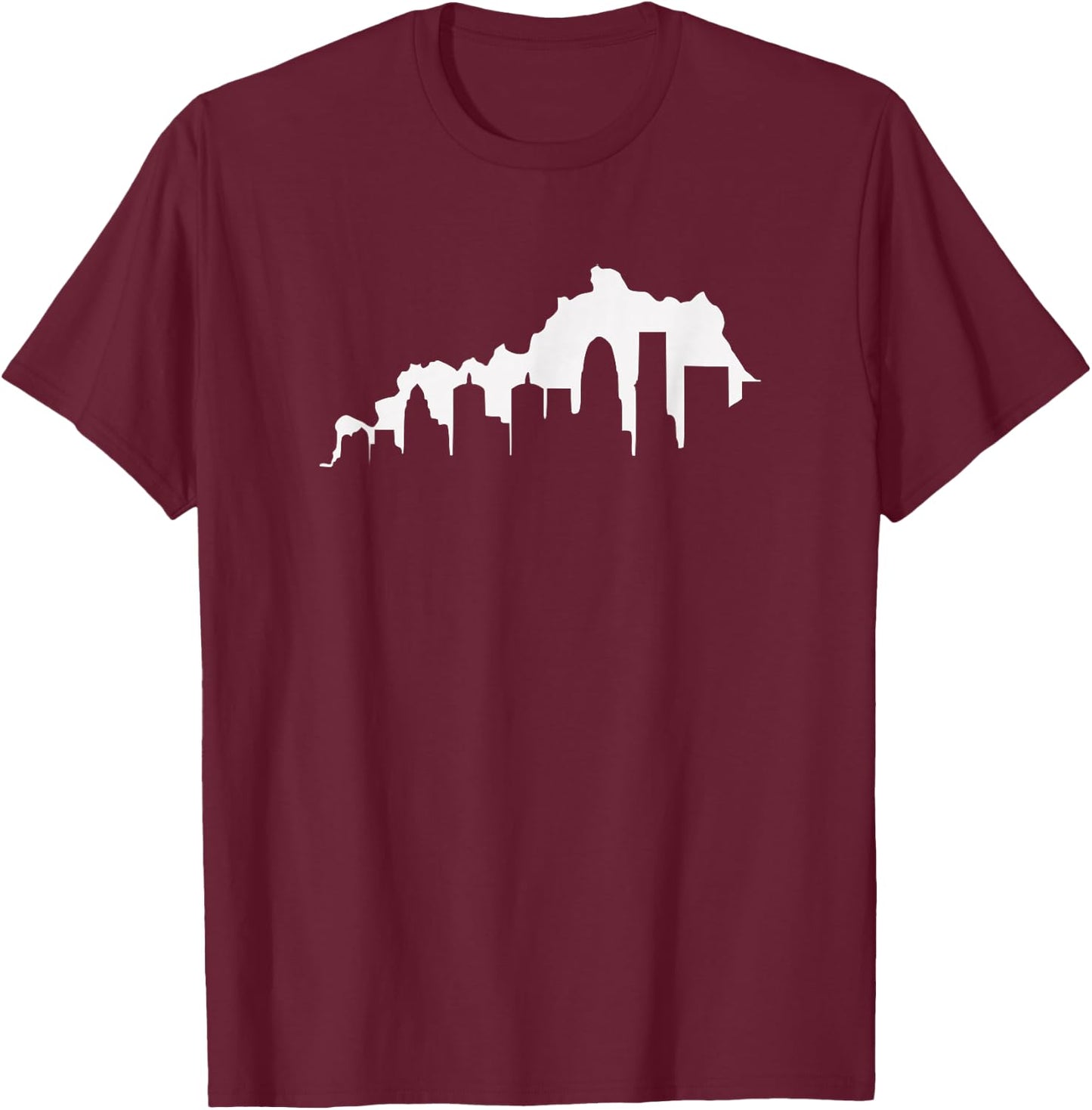 Louisville Kentucky Skyline KY State Pride Silhouette 502 T-Shirt - T-Shirt | Maroon