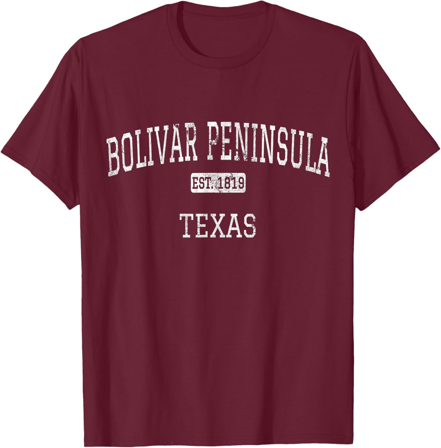 Bolivar Peninsula Texas TX Vintage T-Shirt - T-Shirt | Maroon