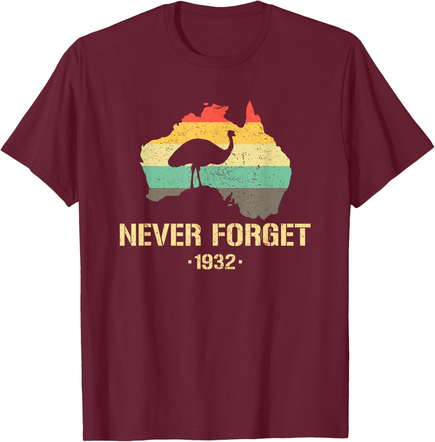 Emu War 1932 Funny Australia History T-Shirt - T-Shirt | Maroon
