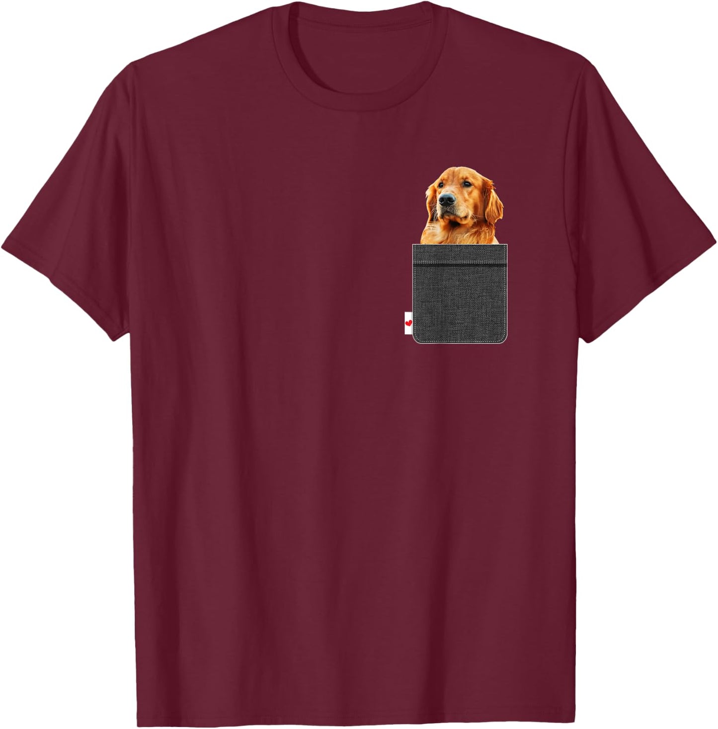 Golden Retriever in Pocket Funny Dog Lover T-Shirt - T-Shirt | Maroon