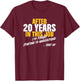 20 Years Work Anniversary Starting to Understand Sarcasm T-Shirt - T-Shirt | Maroon