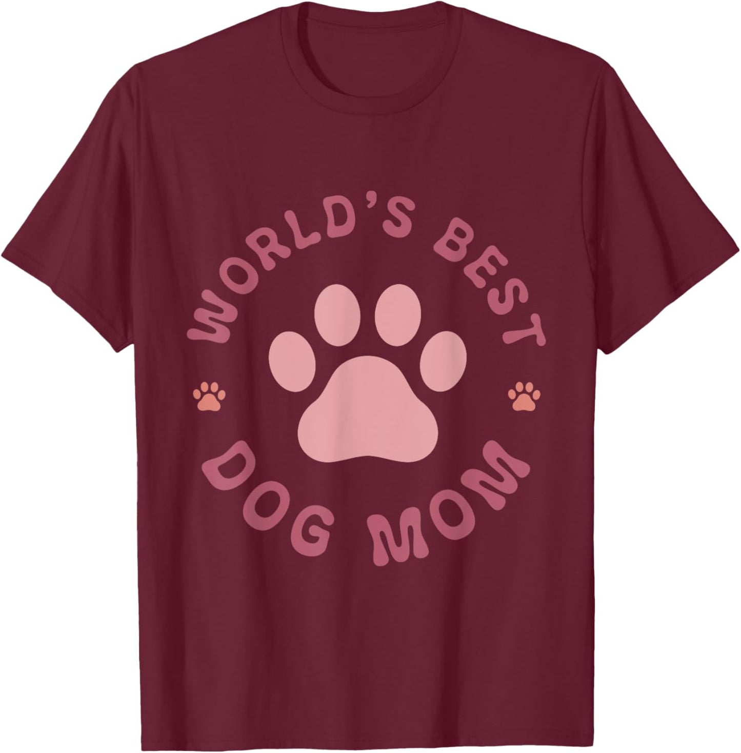 World's Best Dog Mom T-Shirt - T-Shirt | Maroon
