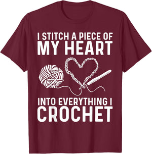 Funny Crochet Design Women Crocheting Crochet Lover T-Shirt - T-Shirt | Maroon