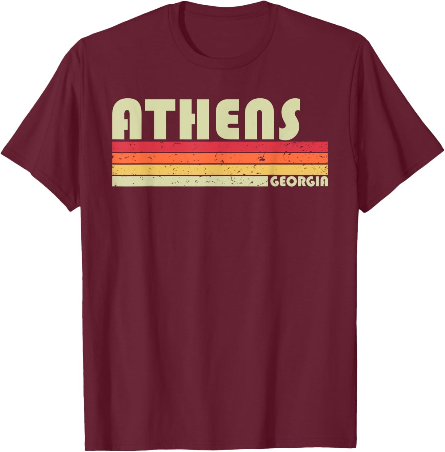 ATHENS GA GEORGIA Funny City Home Roots Gift Retro 70s 80s T-Shirt - T-Shirt | Maroon
