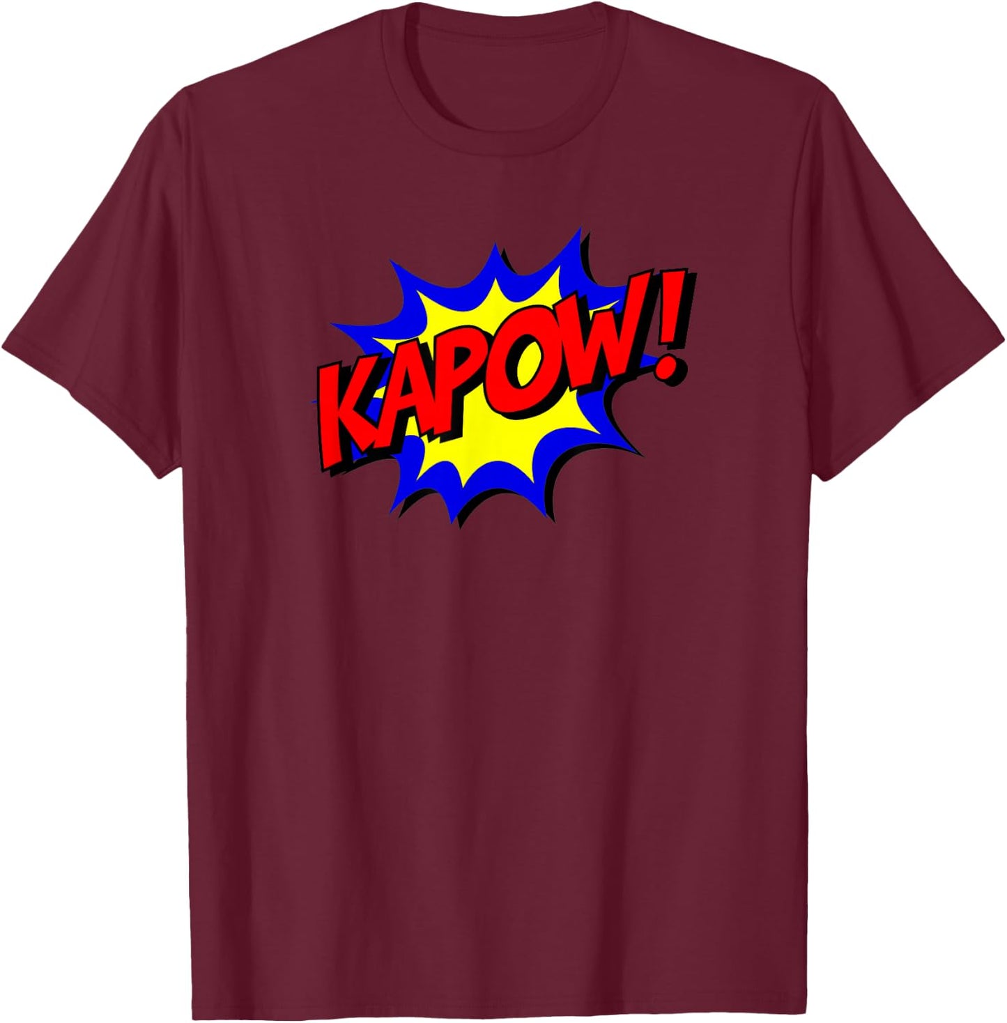Kapow! Comic Book Nostalgic 1980s Design Shirt T-Shirt - T-Shirt | Maroon