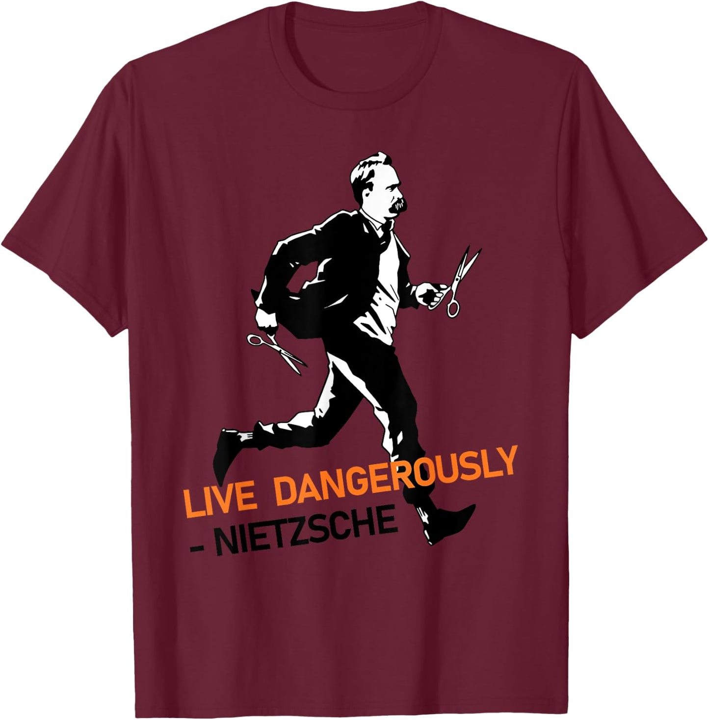 Friedrich Nietzsche philosophy of German philosopher T-Shirt - T-Shirt | Maroon