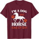 I'm A Dog And Horse Kind Of Girl Paw Print Horseshoe Gift T-Shirt - T-Shirt | Maroon