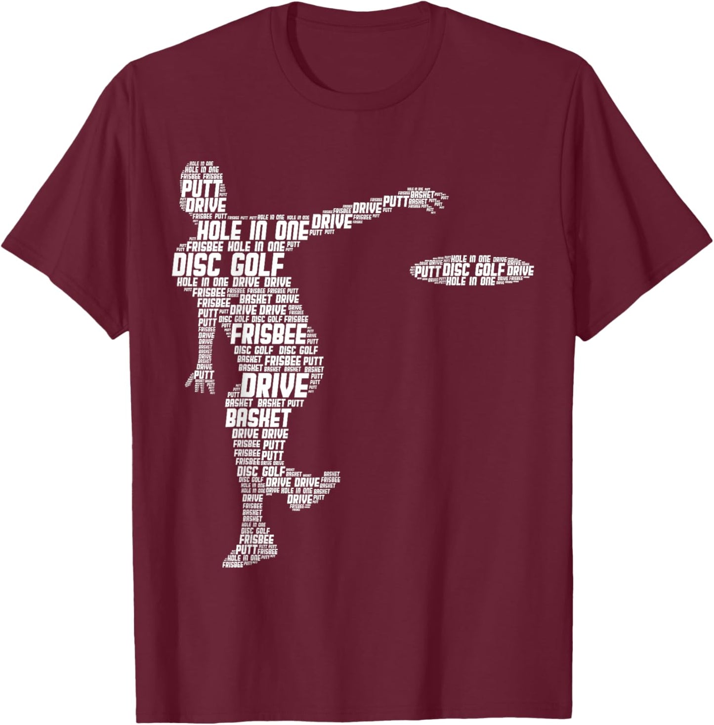 Disc Golf Frisbee Men Kids T-Shirt - T-Shirt | Maroon