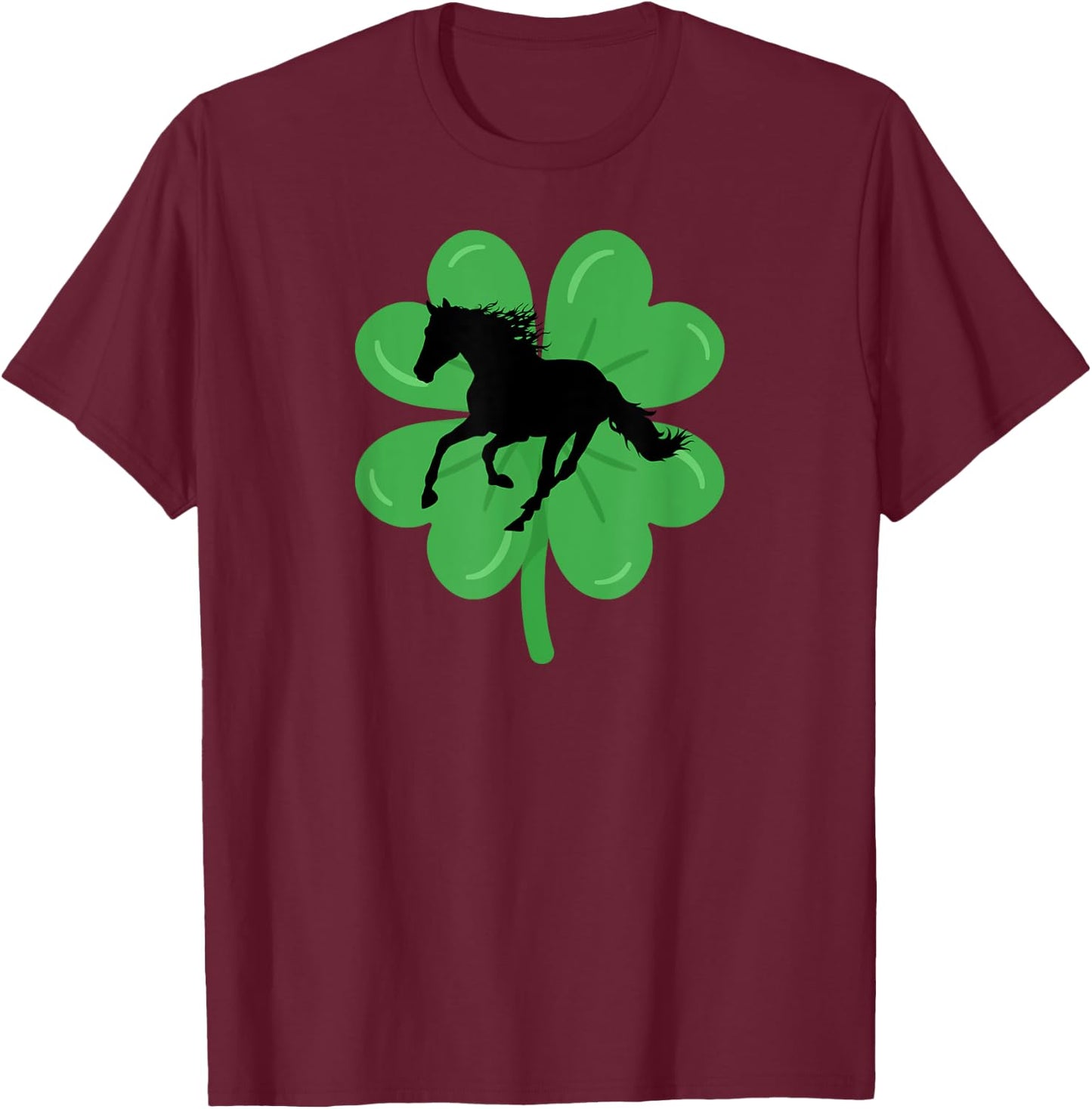 St Patricks Day Horse Lover Equestrian Rider Women Teen Girl T-Shirt - T-Shirt | Maroon