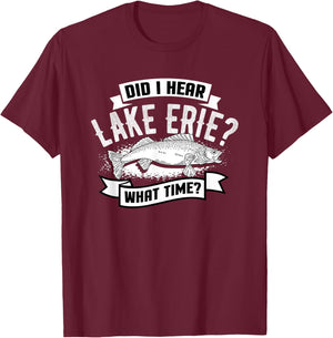 Lake Erie Walleye Fishing T-Shirt - T-Shirt | Maroon