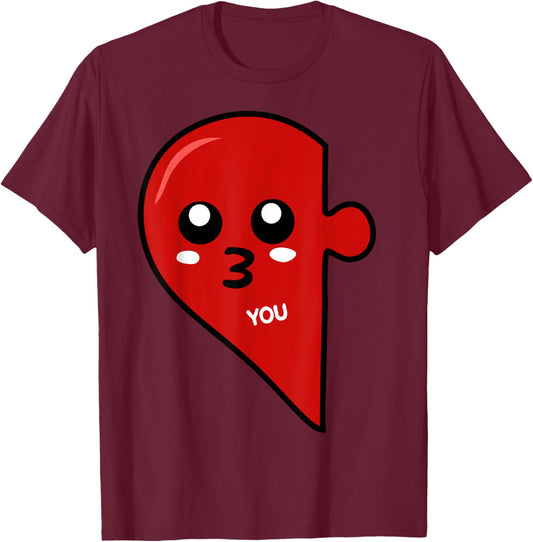 You Complete Me Male Matching Couple Puzzle Pieces T-Shirt - T-Shirt | Maroon