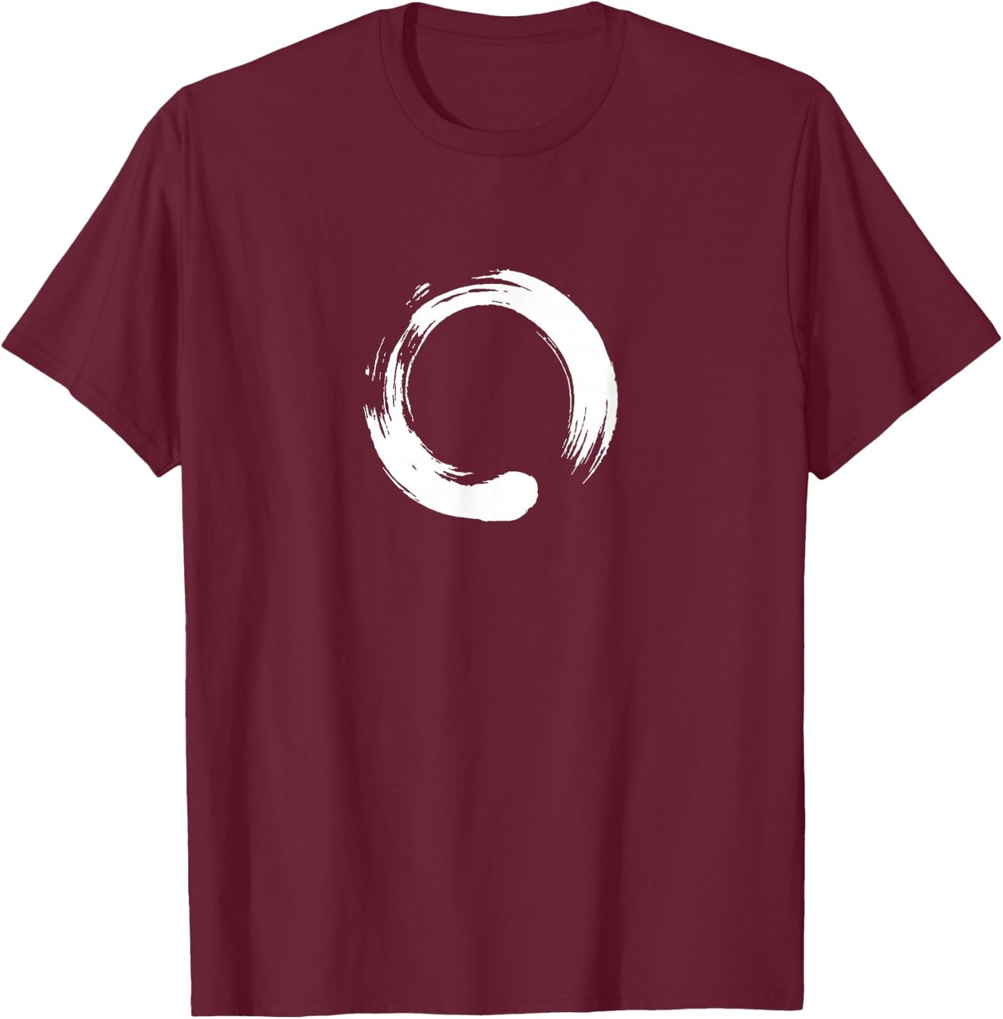 Enso, Zen, Circle, Buddha Meditation Japan Calligraphy Yoga T-Shirt - T-Shirt | Maroon