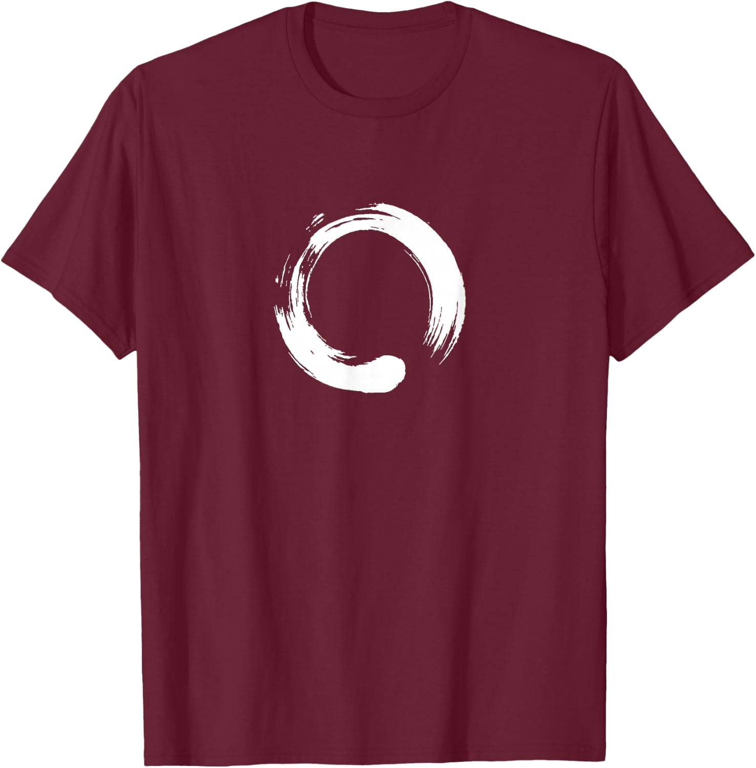 Enso, Zen, Circle, Buddha Meditation Japan Calligraphy Yoga T-Shirt - T-Shirt | Maroon