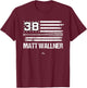 USA Flag Bat Matt Wallner Minnesota Baseball MLBPA T-Shirt - T-Shirt | Maroon