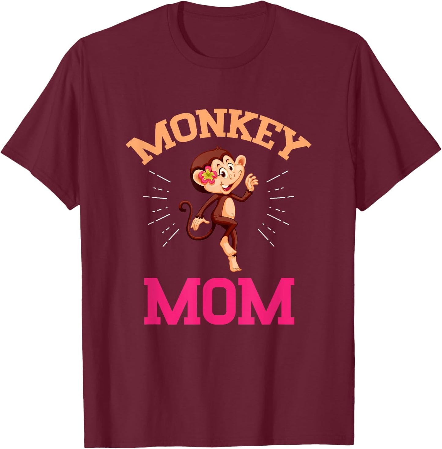 Monkey Mom Mothers Day Best Mama Ever Animal Ape Lover T-Shirt - T-Shirt | Maroon