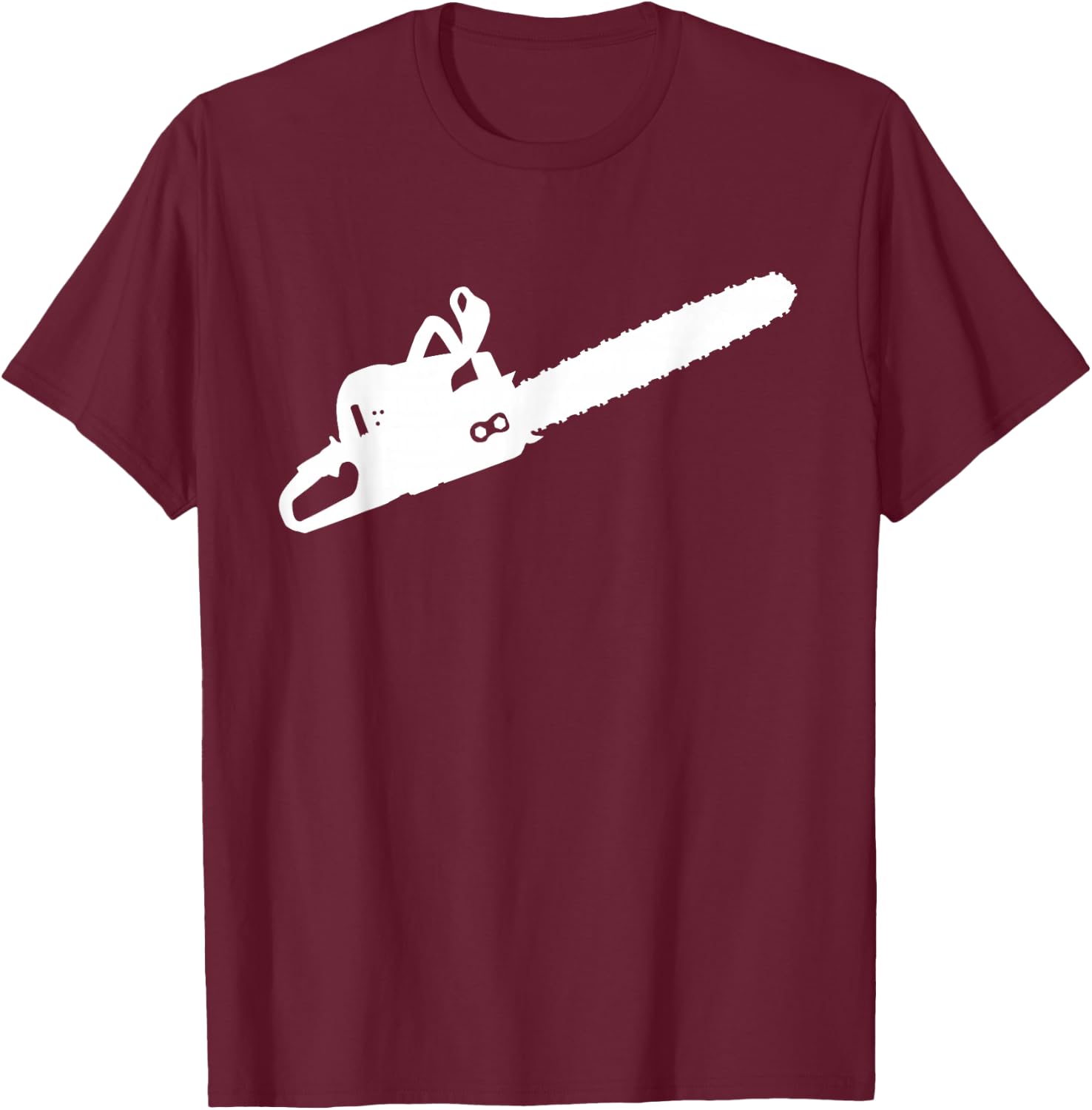 Silhouette Lumberjack Chainsaw Woodworker Arborist Logger Small T-Shirt - T-Shirt | Maroon