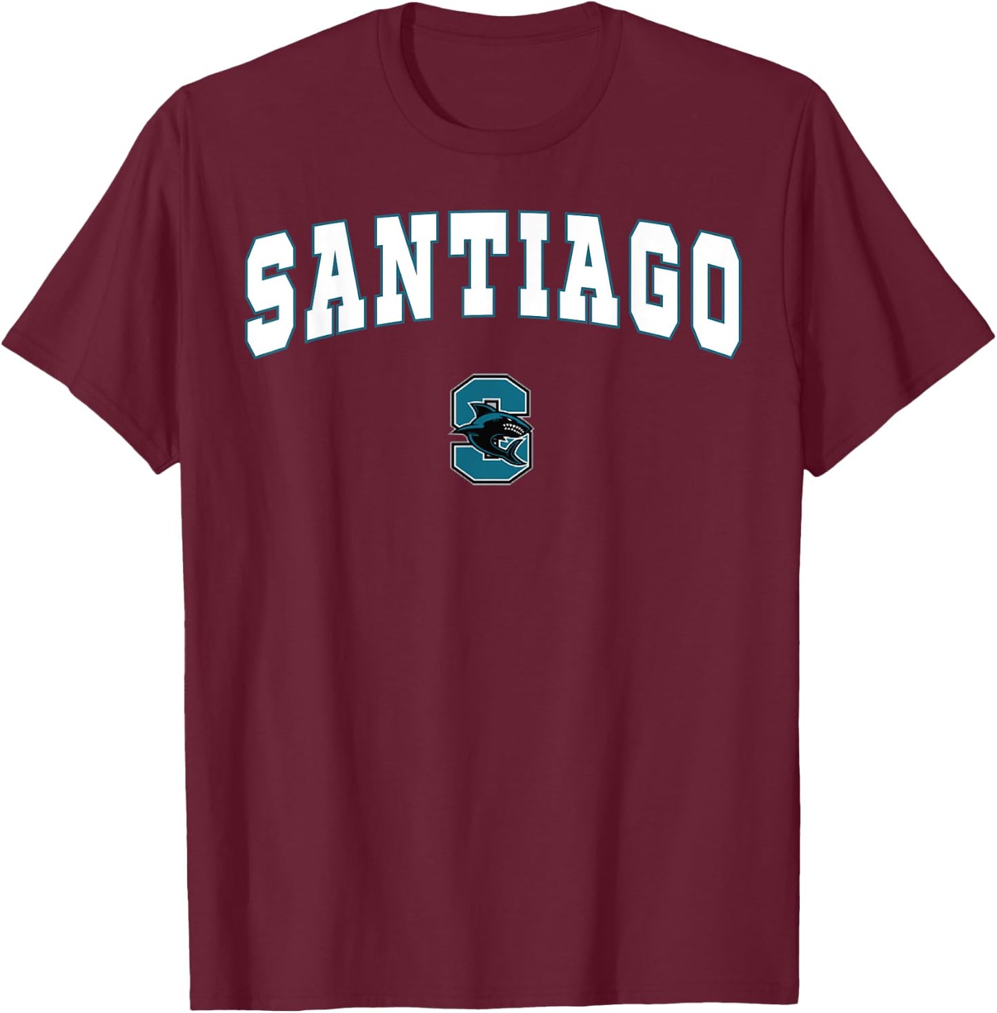 Santiago High School Sharks C2 T-Shirt - T-Shirt | Maroon