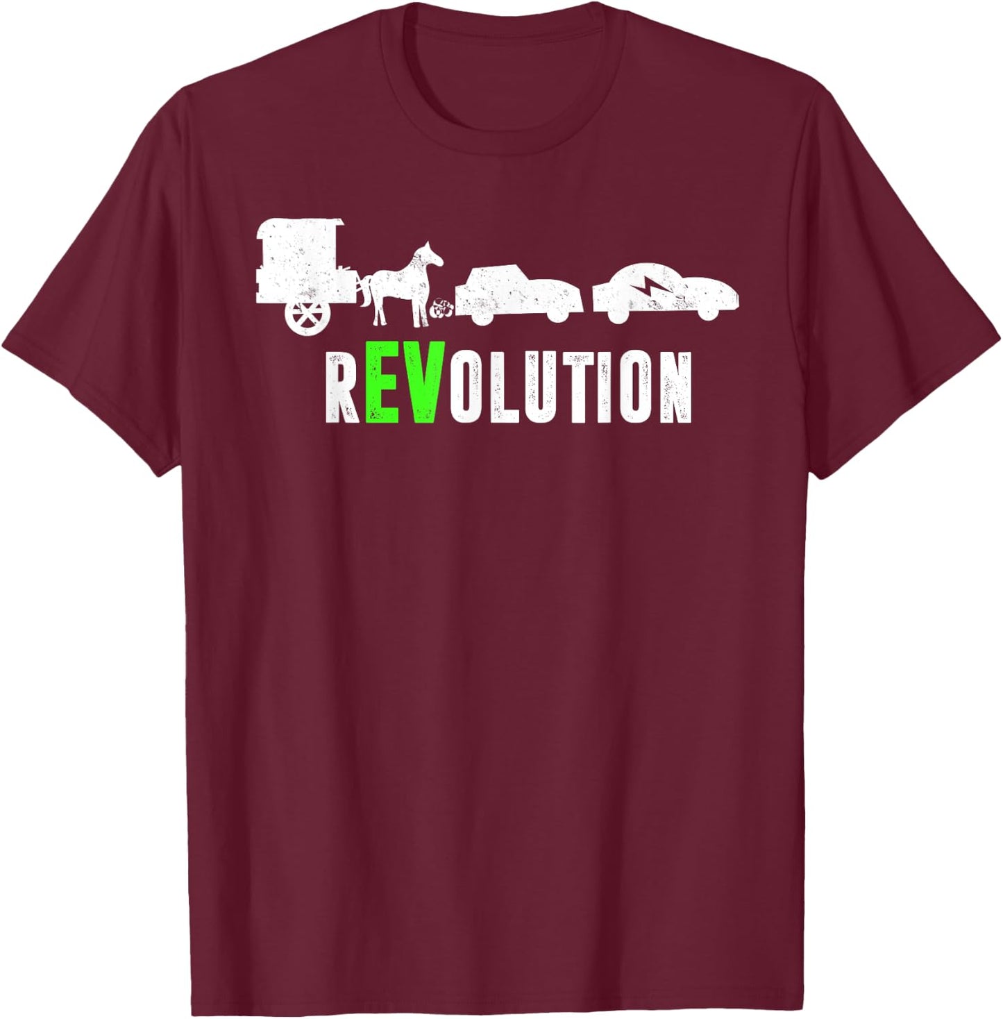 Electric Vehicle rEVolution EV Driver T-Shirt - T-Shirt | Maroon