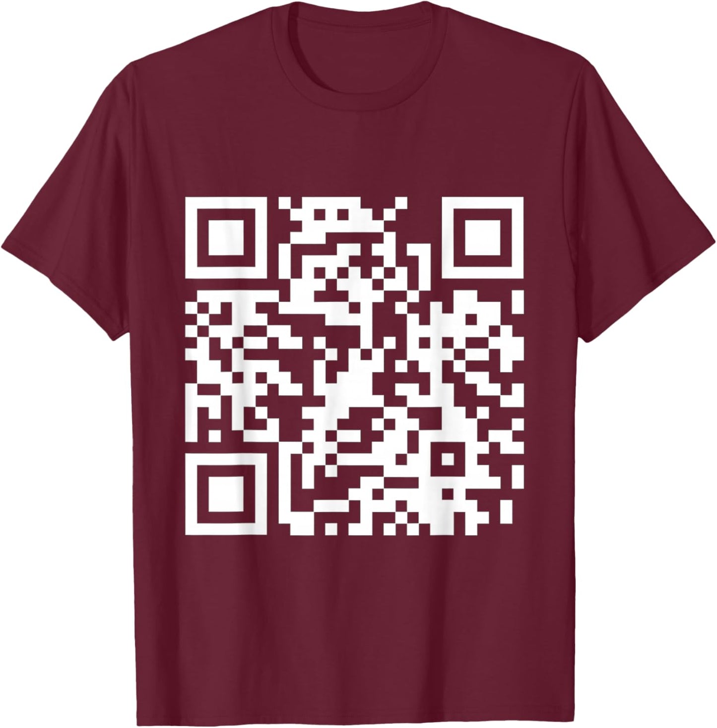 QR Scan Code Adult Sarcasm Humor F.ck You (White) T-Shirt - T-Shirt | Maroon