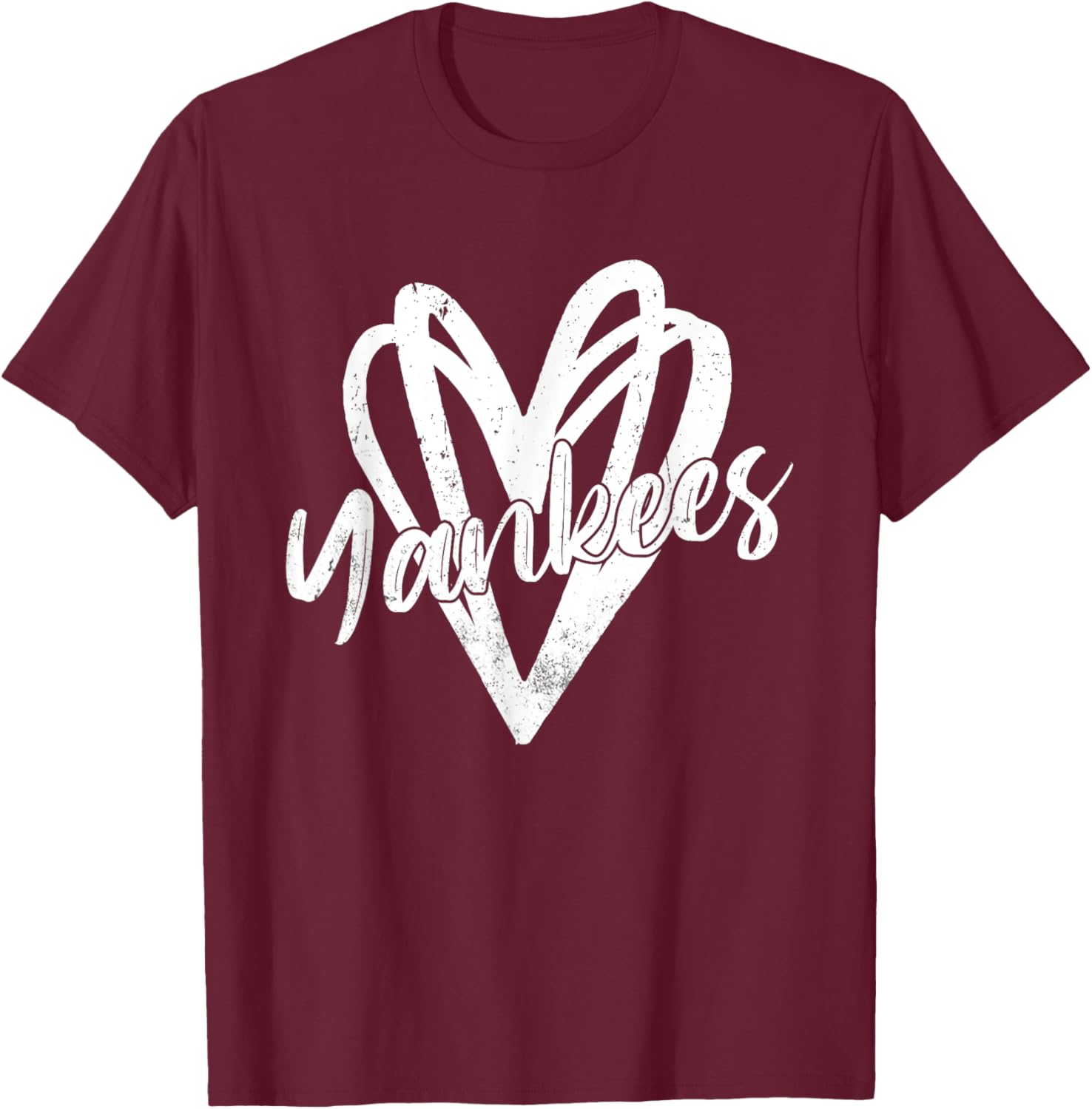 Graphic Yankees Proud Name Lovers Outfits Men Women Hearts T-Shirt - T-Shirt | Maroon