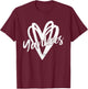Graphic Yankees Proud Name Lovers Outfits Men Women Hearts T-Shirt - T-Shirt | Maroon