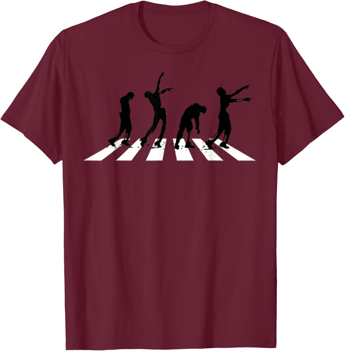Abbey Road Walking Zombie Halloween T-Shirt - T-Shirt | Maroon