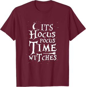 It's Hocus Pocus Time Witches Cute Halloween T-Shirt - T-Shirt | Maroon