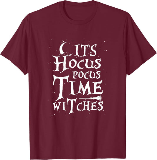It's Hocus Pocus Time Witches Cute Halloween T-Shirt - T-Shirt | Maroon