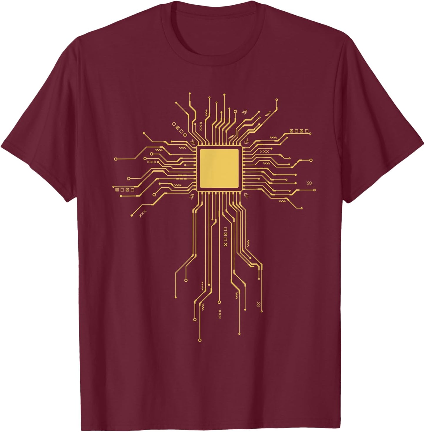 Computer Geek CPU Processor PCB Board Gamer Programmer T-Shirt - T-Shirt | Maroon