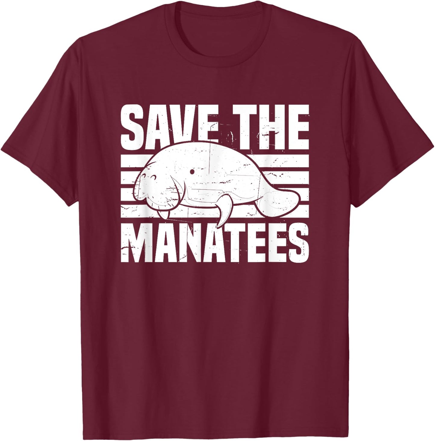 Save The Manatees T-Shirt - T-Shirt | Maroon