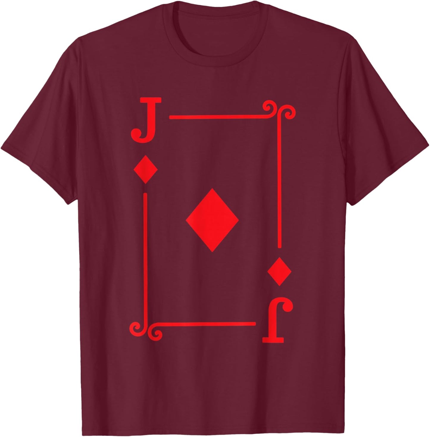 Playing Cards Costume - Jack Diamonds Card - Jack Card T-Shirt - T-Shirt | Maroon