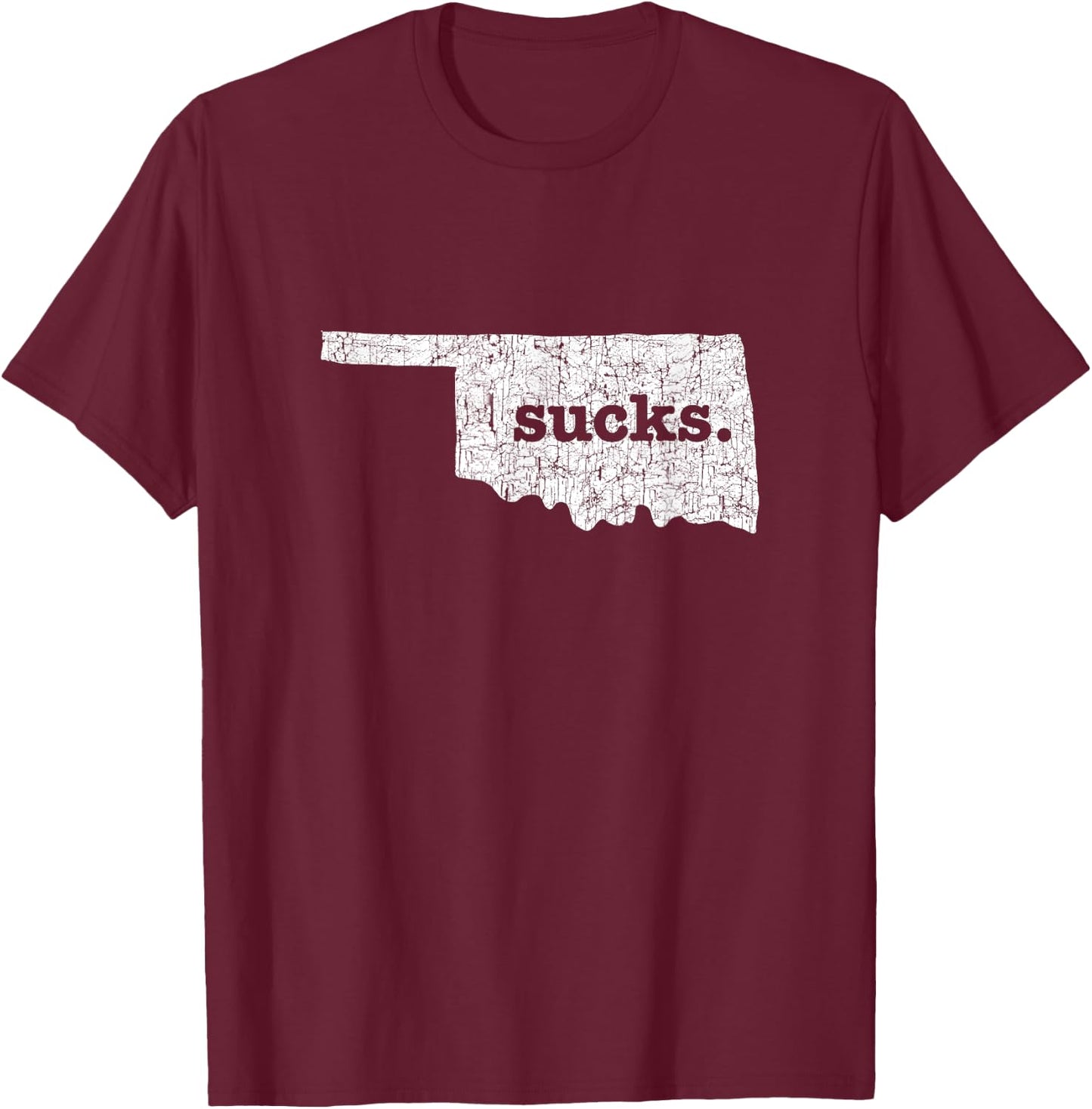 Oklahoma Sucks Funny Retro Style Gag T-Shirt - T-Shirt | Maroon