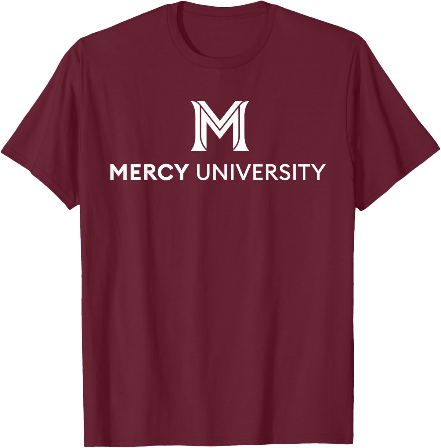 Mercy University Mavericks M logo T-Shirt - T-Shirt | Maroon