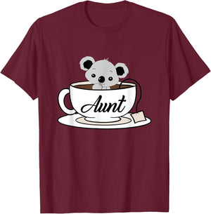 Koala Tea Aunt Tea Lover Gift Funny Koala T-Shirt - T-Shirt | Maroon