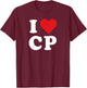 I Heart CP Initials I Love C.P. First And Last Name C P T-Shirt - T-Shirt | Maroon