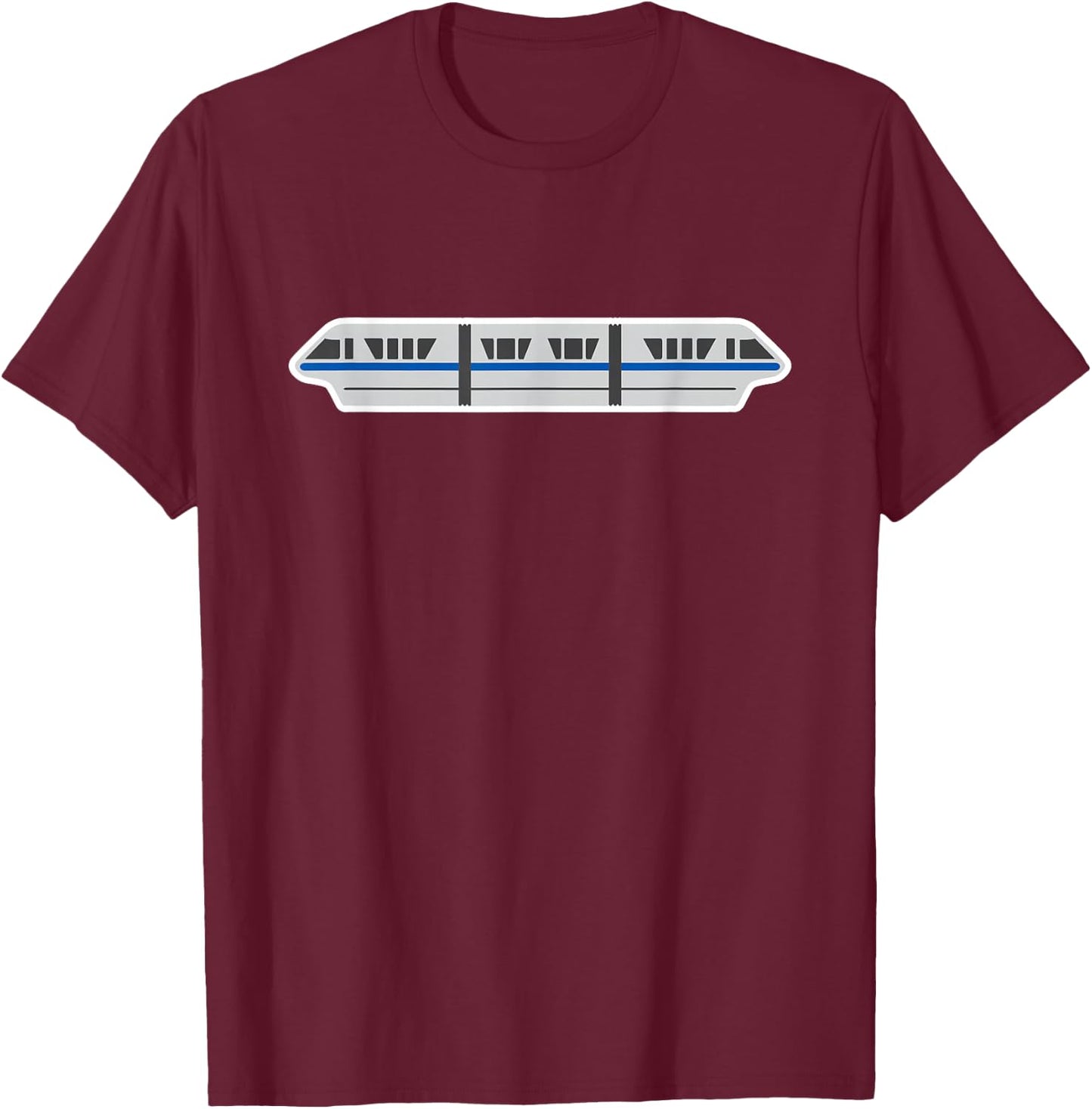 Blue Monorail T-Shirt - T-Shirt | Maroon