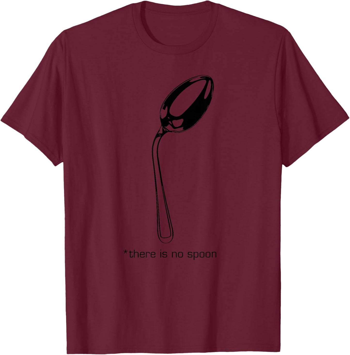 There's No Spoon Matrix Inspired T-Shirt - T-Shirt | Maroon