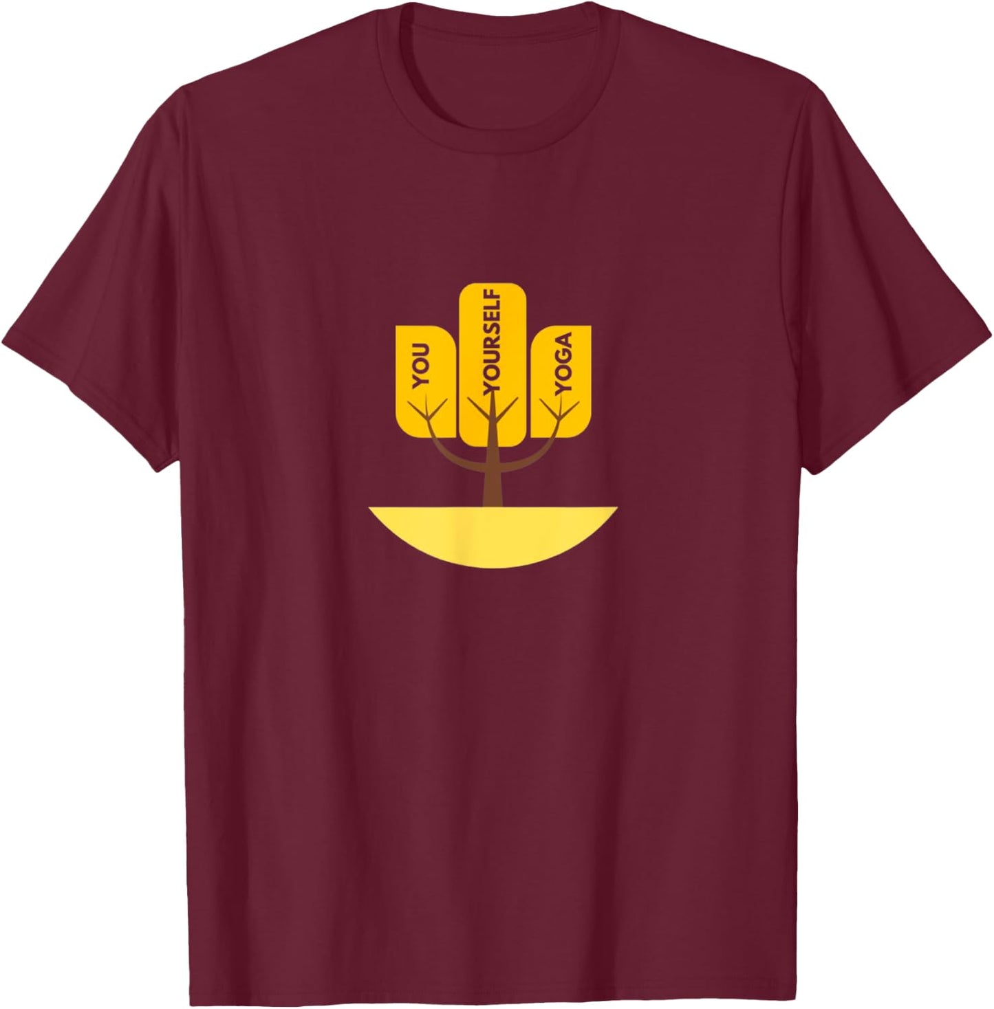You, Yourself, and Yoga Studio Logo T-Shirt - T-Shirt | Maroon