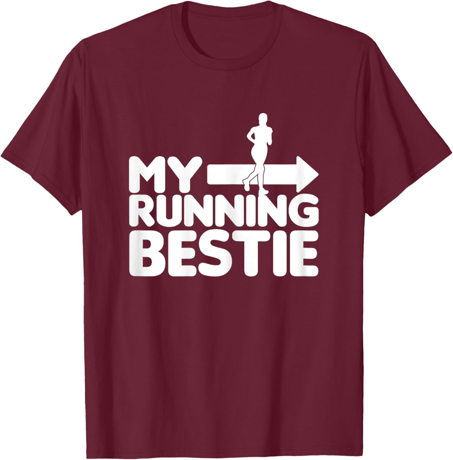 My Running Bestie - Funny Friends Set 1/2 pointing right T-Shirt - T-Shirt | Maroon