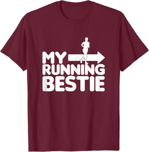 My Running Bestie - Funny Friends Set 1/2 pointing right T-Shirt - T-Shirt | Maroon