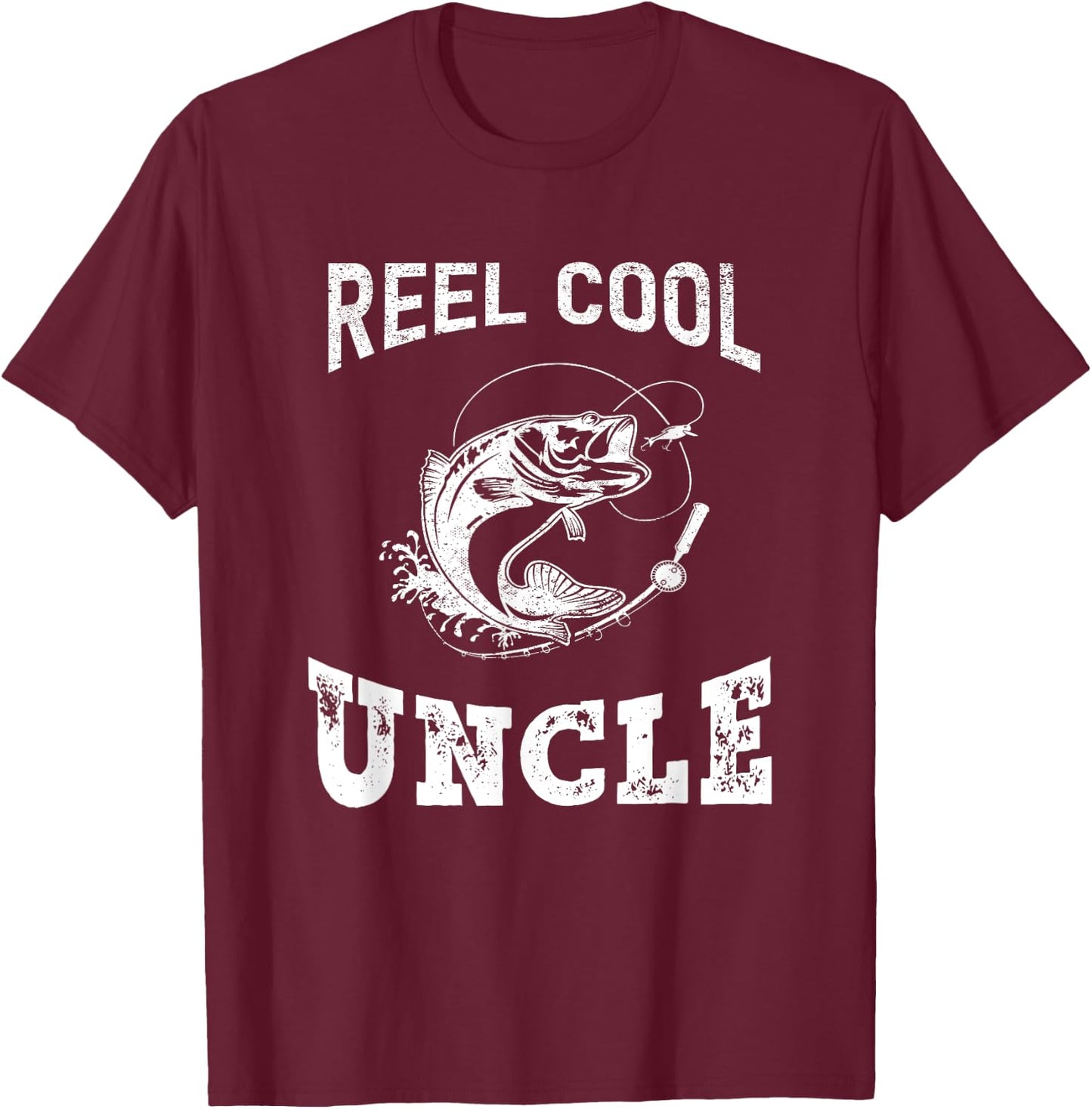 reel cool Uncle fisherman father's day Fishing gifts men T-Shirt - T-Shirt | Maroon