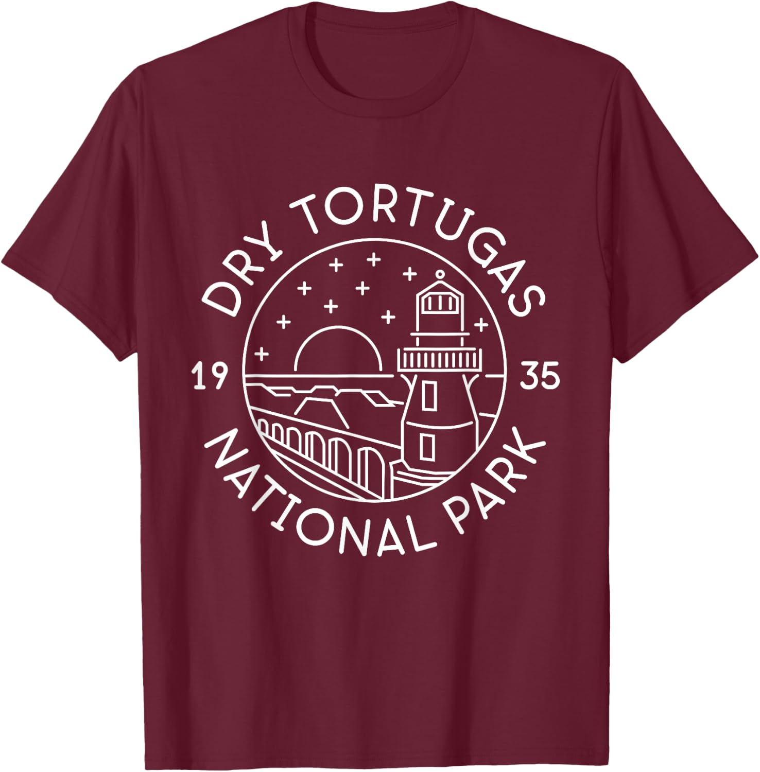 Dry Tortugas National Park 1935 Florida T-Shirt - T-Shirt | Maroon