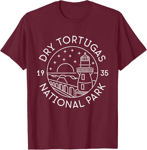 Dry Tortugas National Park 1935 Florida T-Shirt - T-Shirt | Maroon