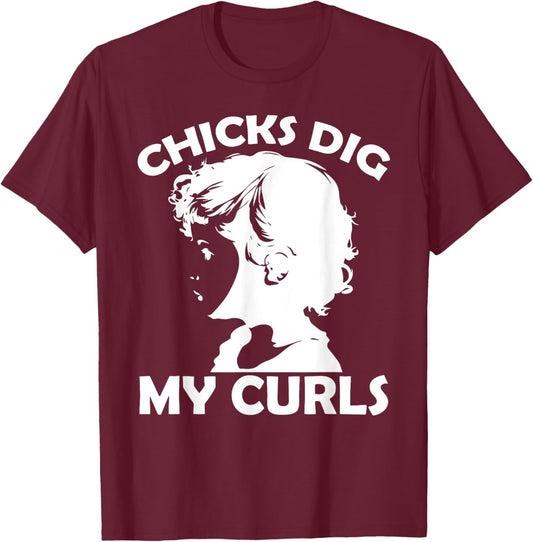 Kids Funny Curly Hair Wild Like My Curls Toddler Girl Boy T-Shirt - T-Shirt | Maroon