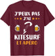 Je peux pas j'ai Kitesurf et apéro humour Kitesurfing , Black, S T-Shirt - T-Shirt | Maroon