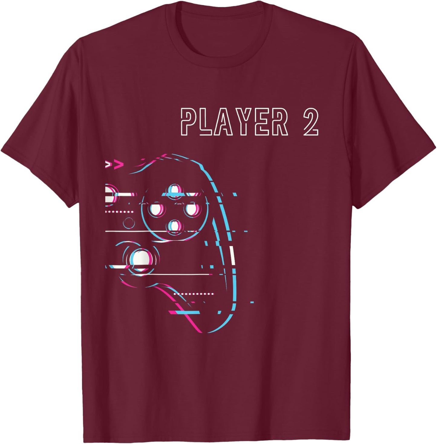 Gamer Couple - Player 1 Player 2 - Gamer Team T-Shirt - T-Shirt | Maroon