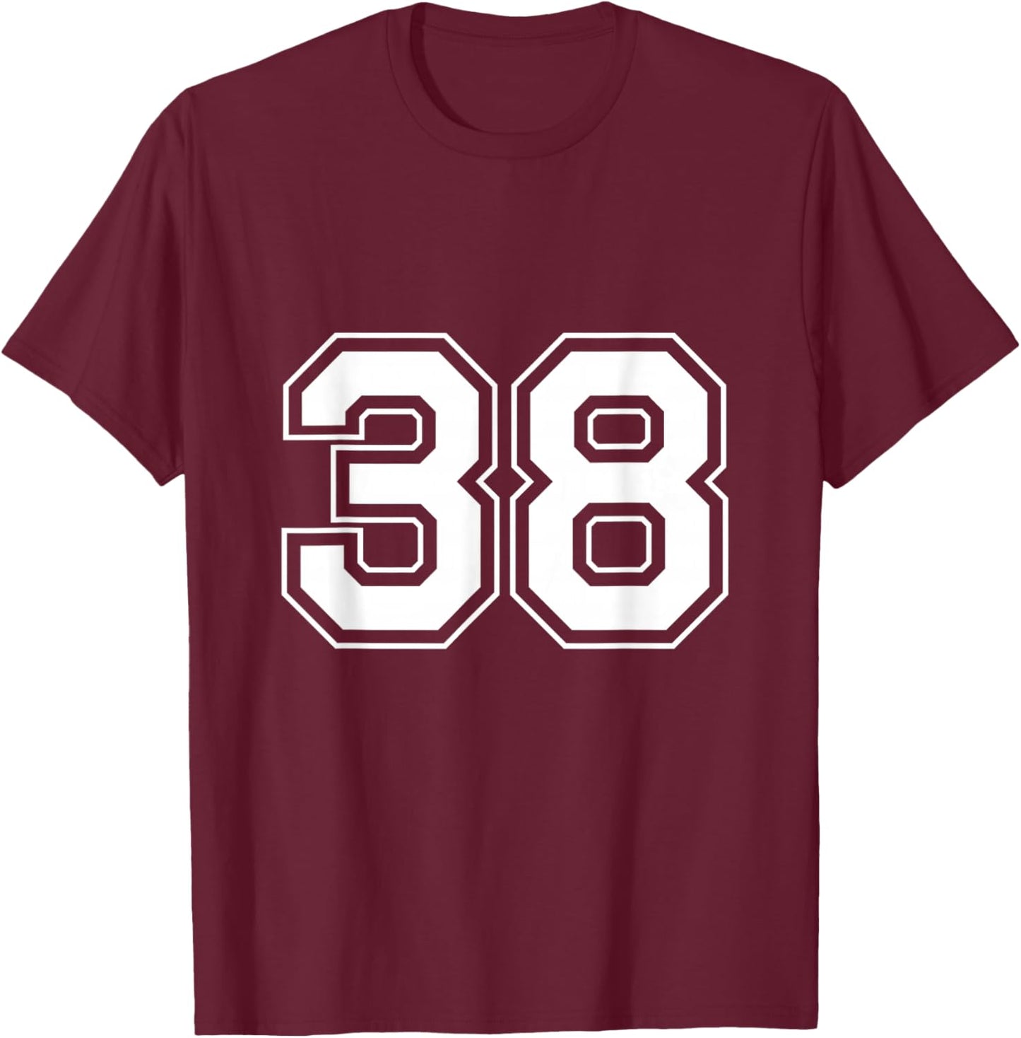 Number 38 T-Shirt - T-Shirt | Maroon